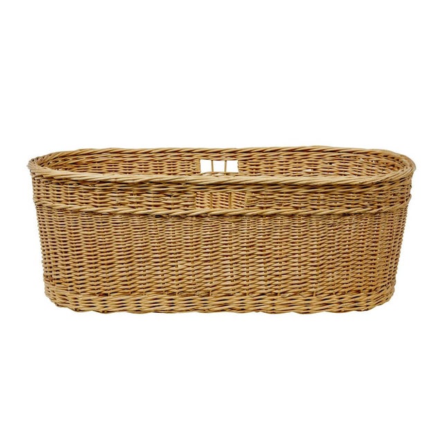 Antique Swedish Hand Woven Linen Basket, 1900 For Sale - Image 9 of 9