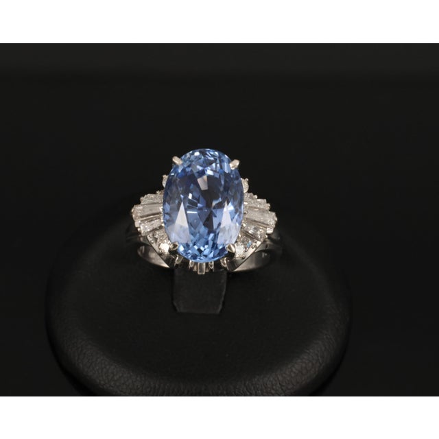 Late 20th Century Fine 9.91ct Gia Ceylon No Heat Sapphire 0.74ct Diamond Platinum Ring Size 6.25 For Sale In New York - Image 6 of 18