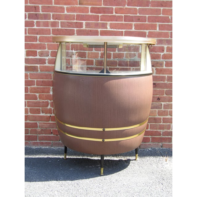 English Retro Mid Century Kitch Barrel Bar 1950s