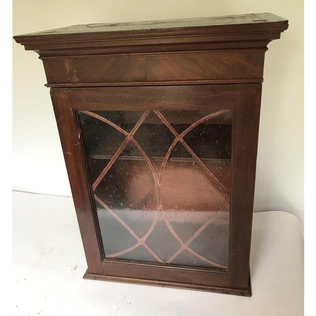 Mahogany Hanging Bubble Glass Sliding Door Cupboard For Sale - Image 13 of 13