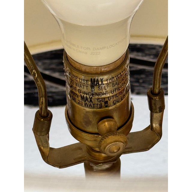 Brass Table Lamp Horse Head Finial, Vintage For Sale - Image 9 of 13