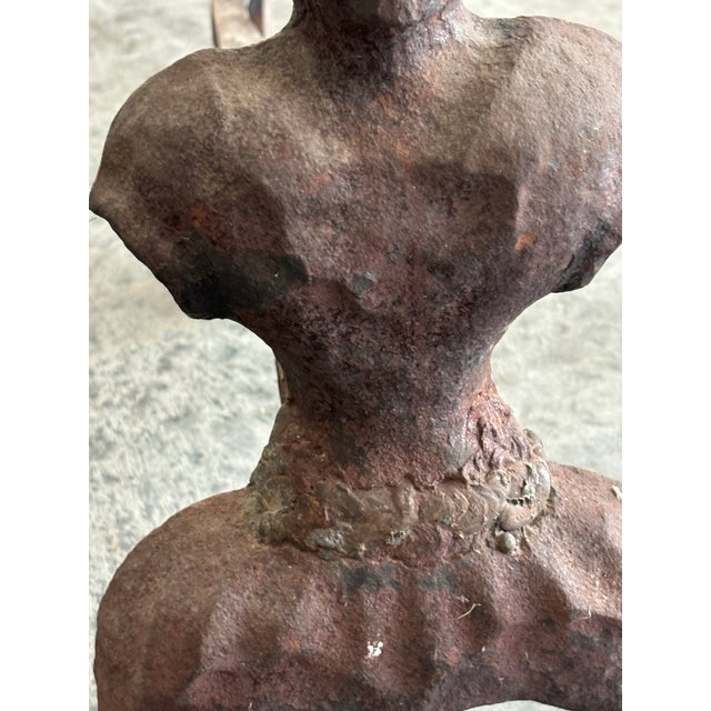 Antique Early 19th Century Americana Figural Andirons For Sale - Image 9 of 9