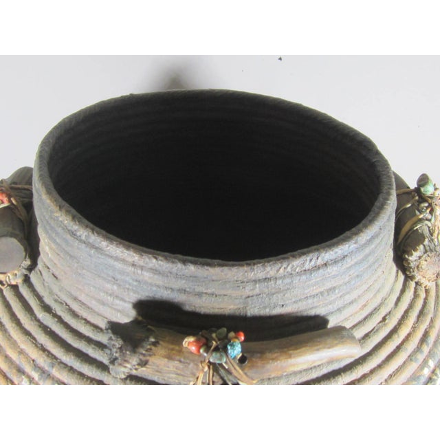 Large Robert Rivera Basket W/ Painted Dancers & Horns For Sale - Image 10 of 15