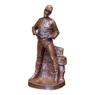 “Gentleman Rider” Bronze by George Van Der Straeten (1856–1928) For Sale