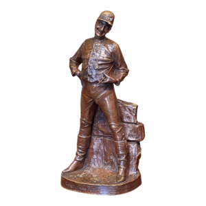 “Gentleman Rider” Bronze by George Van Der Straeten (1856–1928)