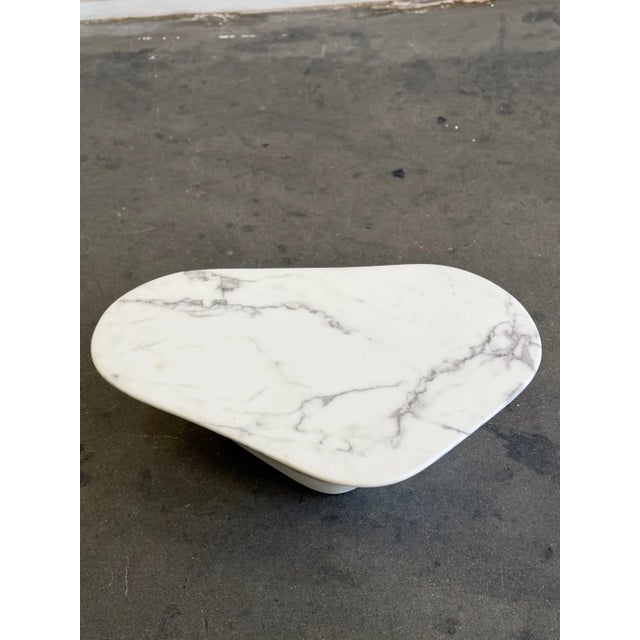 White Faux Marble Coffee Table For Sale - Image 8 of 10