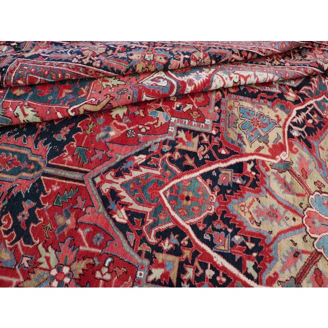 Galerie Shabab Collection Early 20th Century Persian Heriz Room Size Carpet For Sale - Image 10 of 10