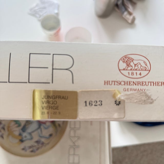 1970s Virgo Zodiac Sign Plate in Porcelain by Ole Winther for Hutschenreuther, 1979 For Sale - Image 5 of 6