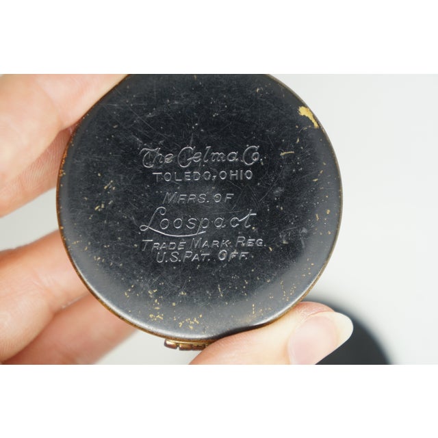 Black 2 Antique Art Deco Celma Company Flapper Rouge Powder Makeup Compacts For Sale - Image 8 of 18