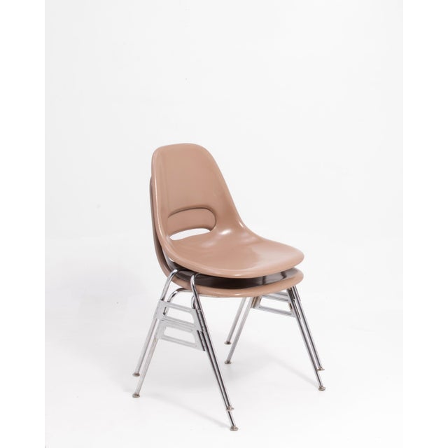 Krueger Metal Products Fiberglass Stacking Chairs Taupe Sand Tan a Set of Seven For Sale - Image 10 of 15