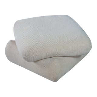 2 Jacques Charpentier Maison Jansen Stacked Pillow Ottomans Foot Stool Pouf MCM For Sale