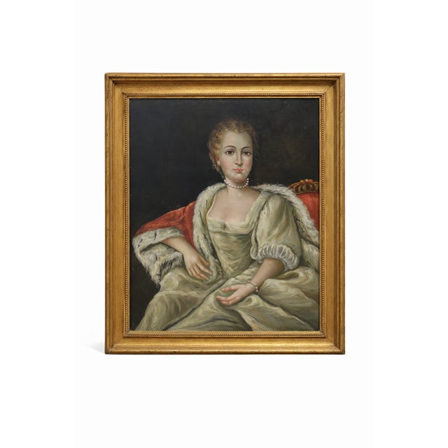 Vintage 1970s Unframed 20 Inch X 24 Inch Romantic European Style Oil Portrait of Woman – Classical Salon Style For Sale - Image 13 of 13