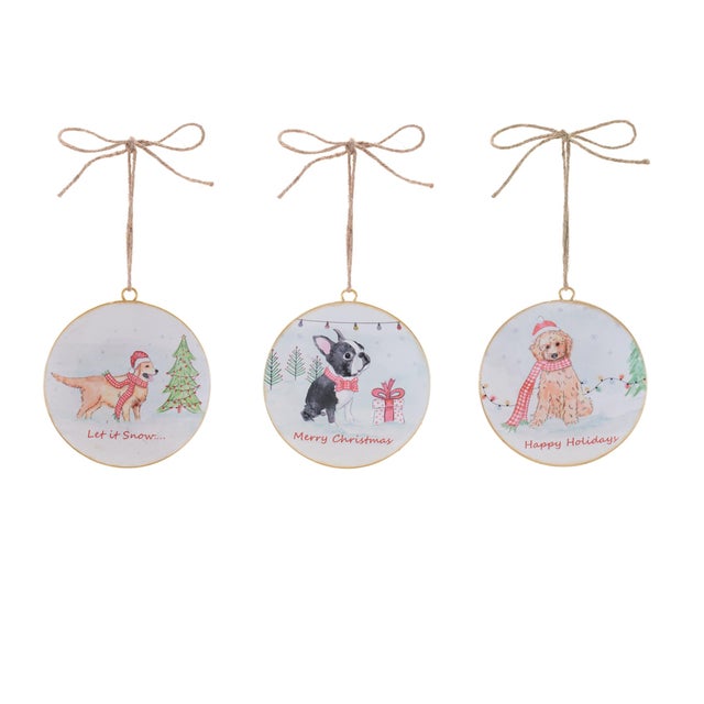 Kenneth Ludwig Chicago Dog Disc Ornament Set of 12 For Sale - Image 4 of 7
