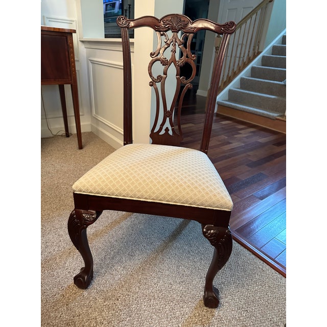 Ethan Allen Mahogany Dining Room Table and Chairs For Sale - Image 13 of 17