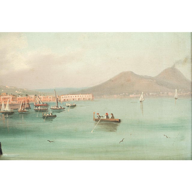 Posillipo School Artist, Landscape Composition, 19th Century, Oil Painting on Canvas, Framed For Sale - Image 3 of 5