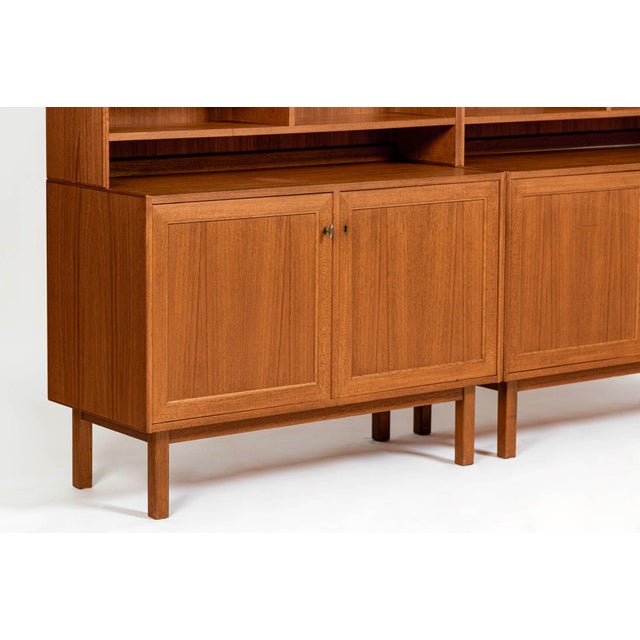 Pair Mid-Century Swedish Modern Teak Bookcase Cabinets, 1960s For Sale - Image 10 of 18