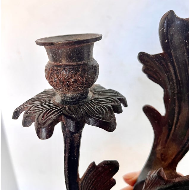 Late 20th Century Vintage Iron Vines Candle Holder Wall Sconces - A Pair For Sale - Image 5 of 14