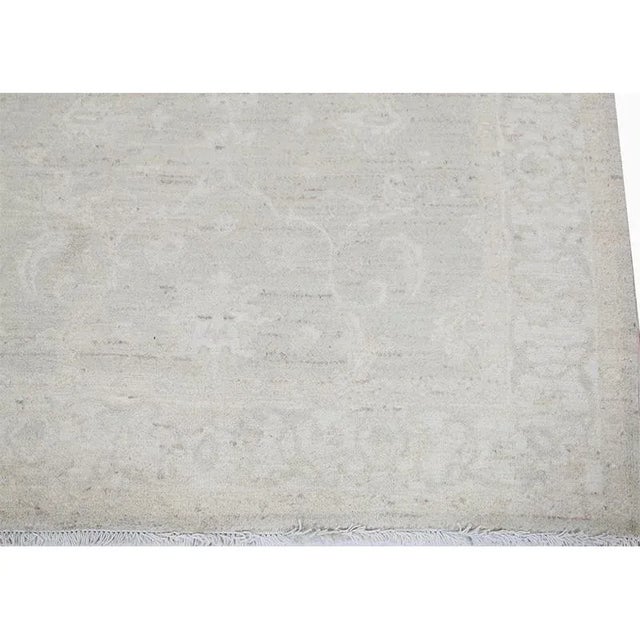 Traditional Handwoven Oushak Style Ivory Runner Rug 4'1" X 16'3" For Sale - Image 3 of 12