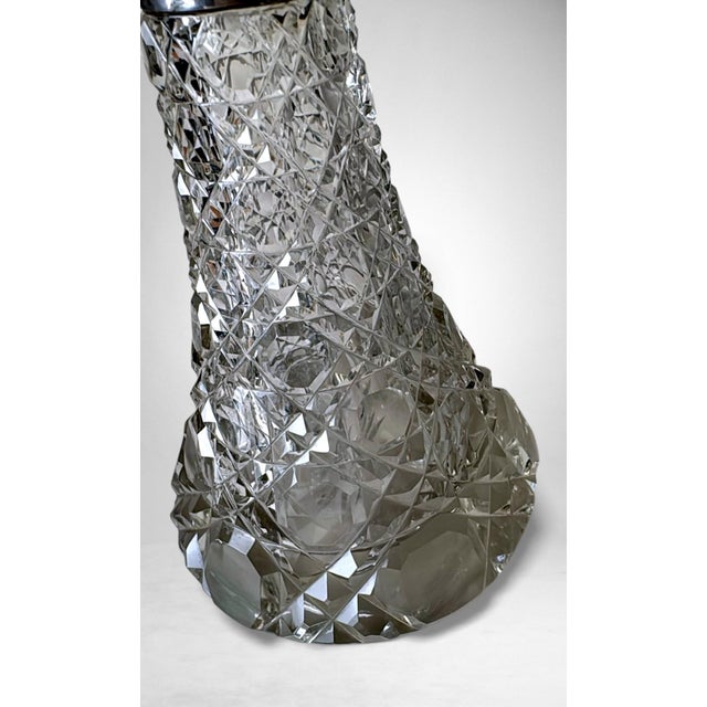 Silver Biedermeier Large Bohemian Crystal Perfume Bottle With German Sterling Silver For Sale - Image 8 of 18