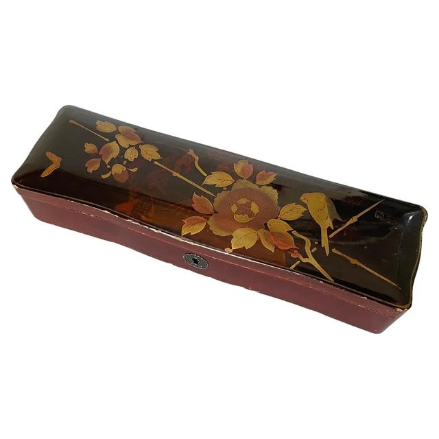 Meiji Red Japanese Lacquered Box,1880s For Sale - Image 10 of 10