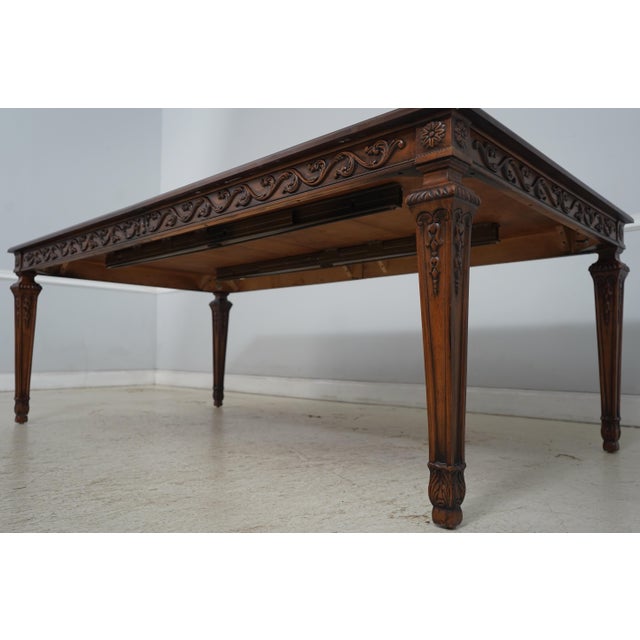 Henredon Henredon French Louis XVI Walnut Dining Room Table For Sale - Image 4 of 18