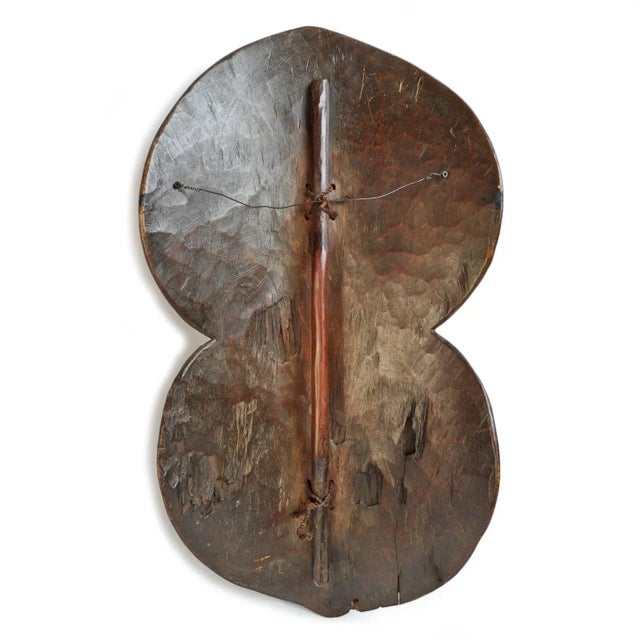 Contemporary Antique Original Dogon African Wood Shield For Sale - Image 3 of 6