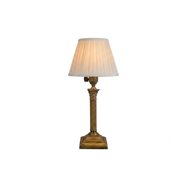 Gold Vintage Patinated Brass Desk Lamp, 1950s For Sale - Image 8 of 8