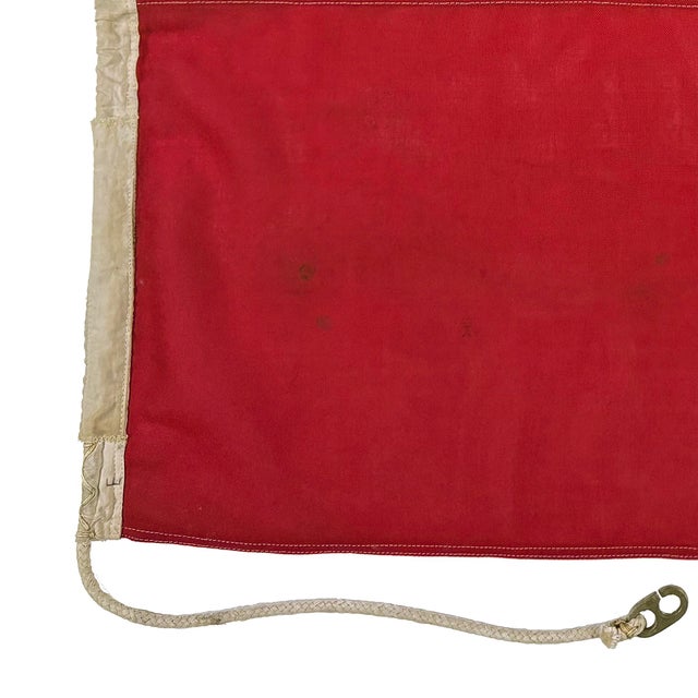 Late 20th Century Small Vintage Distressed Nautical Signal Flag For Sale - Image 5 of 5