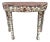 Seashell Encrusted Vintage Console Table With Faux Marble Hand Painted Top For Sale