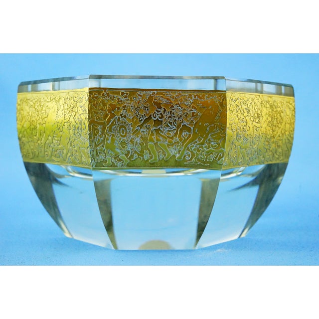 Vintage Crystal and Gold Centerpiece Vase by Ludwig Moser, 1940s For Sale - Image 14 of 18