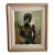 Vintage Signed Textured Male Figure Portrait Painting, Framed For Sale