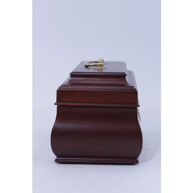 Virginia Metalcrafters Mahogany Rectangular Tea Caddy Jewelry Box For Sale - Image 11 of 14