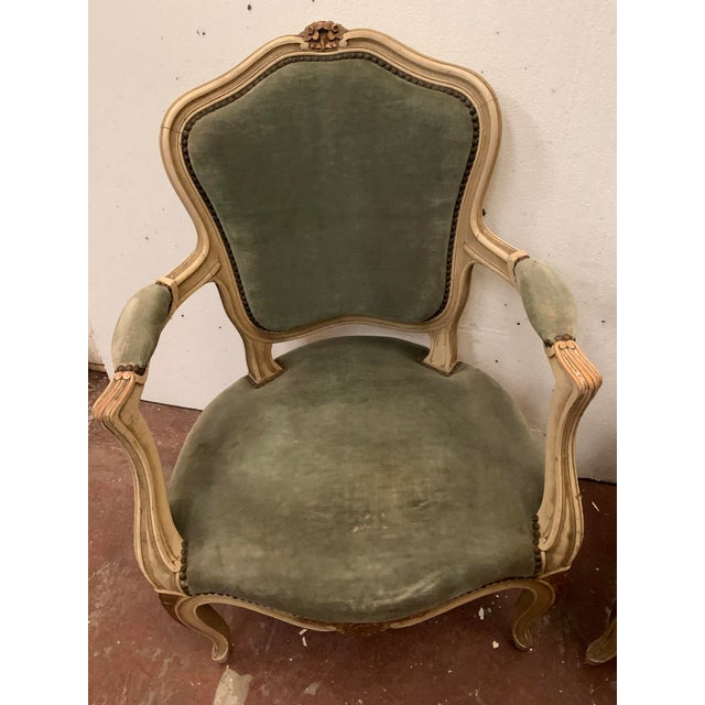 Louis XV Style Cabriolet Chairs in Patinated Beechwood, Set of 2 For Sale - Image 5 of 18