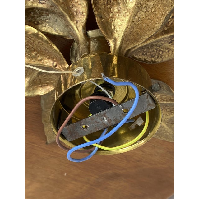 Flower Wall Sconce attributed to Willy Daro for Massive, 1970s For Sale - Image 9 of 14