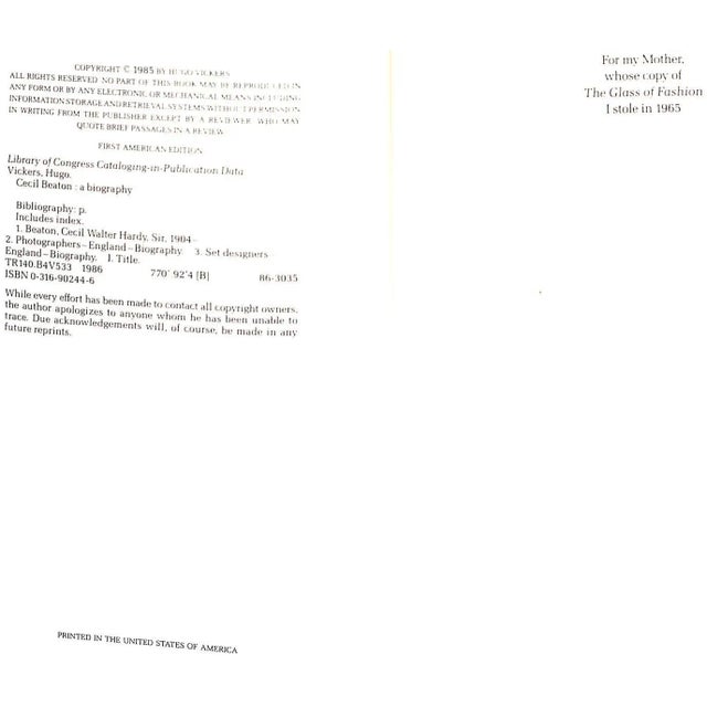 "Cecil Beaton: A Biography" 1985 Vickers, Hugo W/ Original Cecil Beaton [3] Pp. Letter For Sale - Image 15 of 18