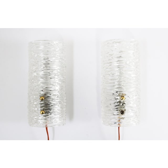 Mid-Century Modern Ice Crystal Wall Lights by Carl Fagerlund for Orrefors, 1960s, Set of 2 For Sale - Image 3 of 7