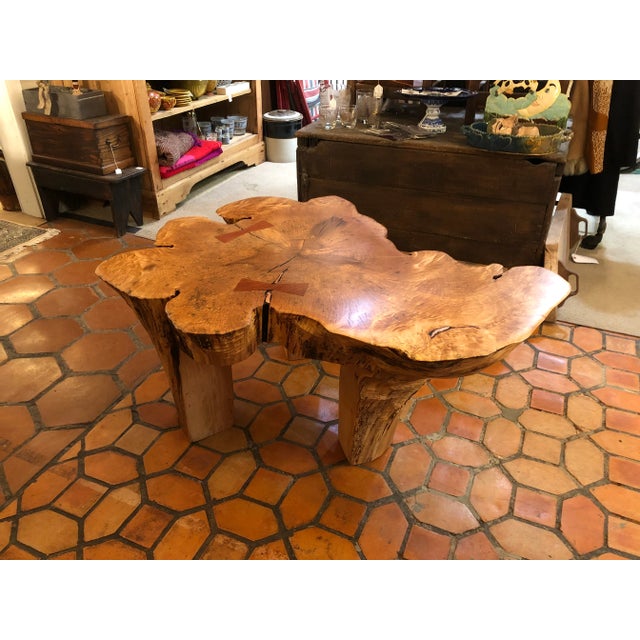 A hand made work of art by NJ wood worker John Braun. This large organic modern amoeba shaped coffee table is made from...