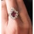 14 Karat White Gold Fashion Oval Ruby Solitaire Ring With Encircling Diamonds, Size 7.25 For Sale - Image 4 of 12