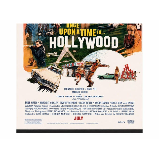 American Once Upon a Time in Hollywood Quentin Tarantino 2019 Framed Movie Poster 42x29 For Sale - Image 3 of 14