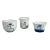 Chinoiserie Blue and White Tea Cups W/Lotus Flower - Set of 3 For Sale