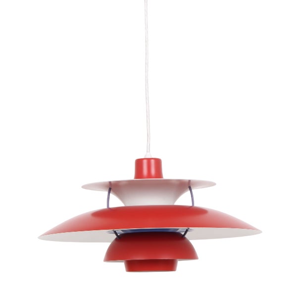 Red PH 5 Pendant Light by Poul Henningsen for Louis Poulsen, 1958 For Sale