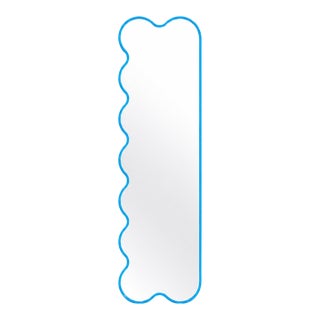 Hvyli Q9 - Narrow Modern Contemporary Light Blue Mirror For Sale
