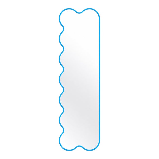 Hvyli Q9 - Narrow Modern Contemporary Light Blue Mirror For Sale
