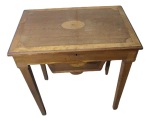 Edwardian Satin Walnut Sewing Worktable, 1900s