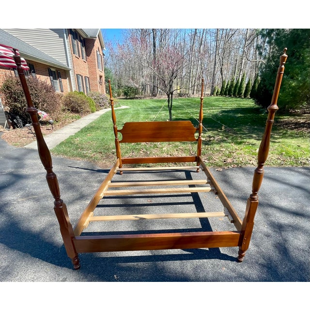 Late 20th Century L & J. G. Stickley Cherry Four Poster Queen Bed For Sale - Image 15 of 15