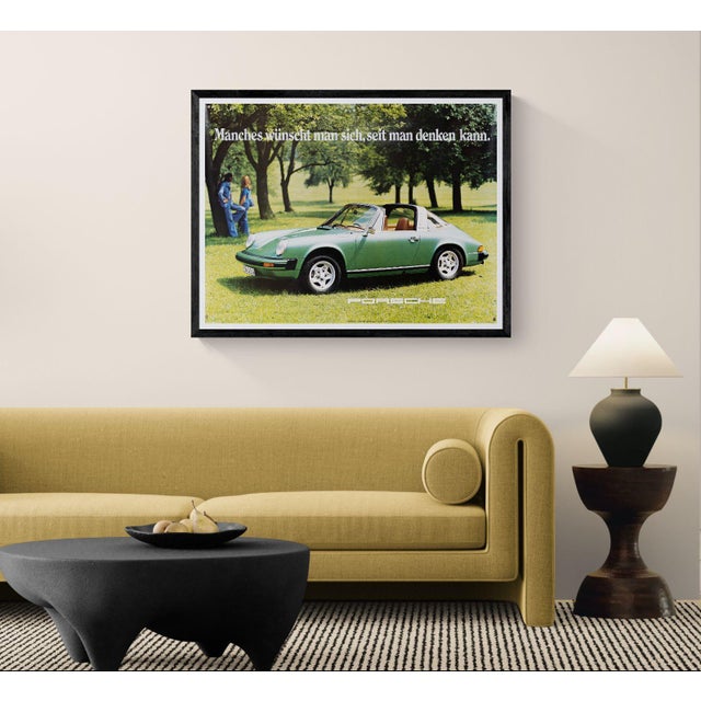 Porsche Ad Manches wünscht man sich seit dem man denken kann – 1970s – Original Vintage Advertising Poster – Modern –...