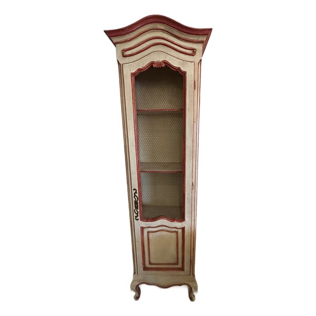1920s Painted French Country Etagere Cabinet Vitrine For Sale