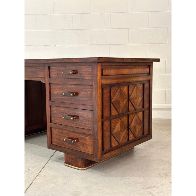 Walnut Desk in the style of Paolo Buffa, 1950s For Sale - Image 12 of 18