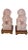 Asian Vintage Pair of Rose Quartz Foo Dogs on Wooden Stand For Sale - Image 3 of 5