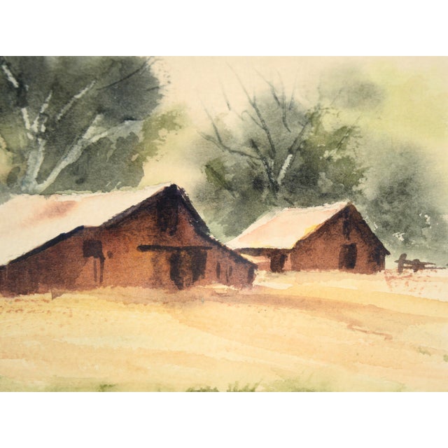 American "Shenandoah Valley" - Rural California Landscape in Watercolor on Paper by Alice Duke For Sale - Image 3 of 10